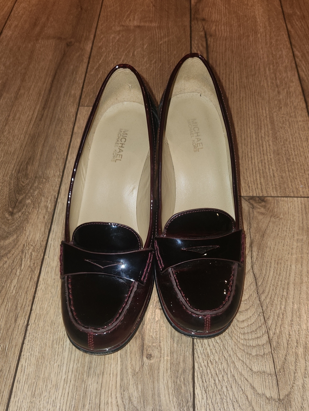MICHAEL Michael Kors Women's Patent Burgundy Penny Loafers